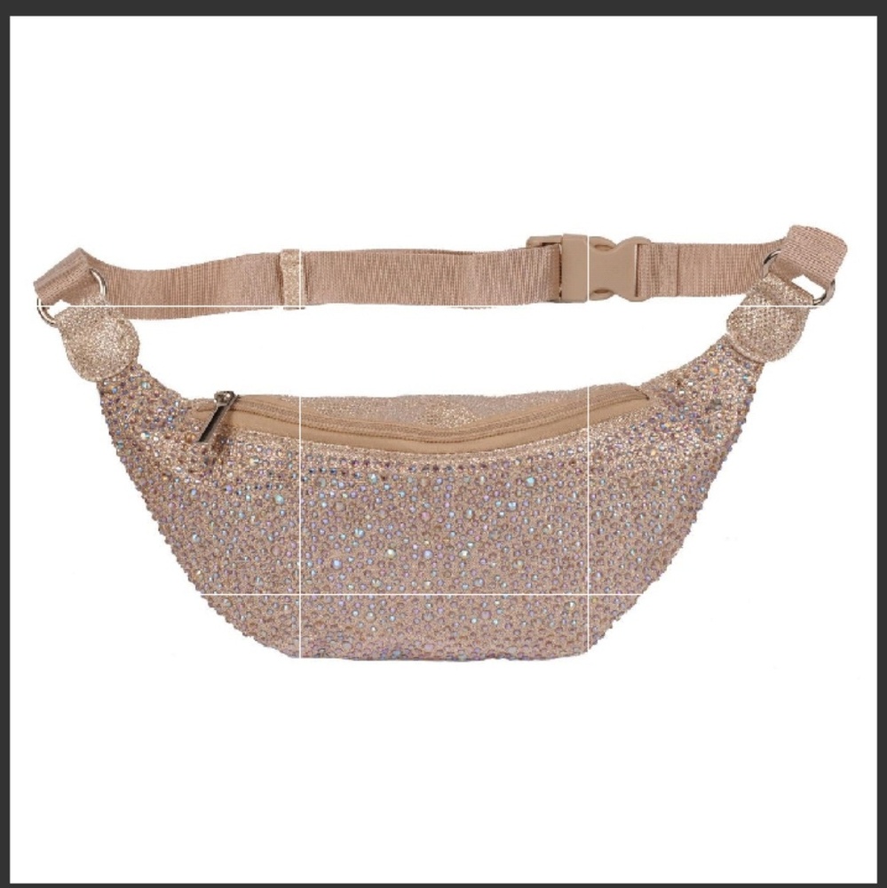 New Gorgeous Silver Rhinestone Bum Bag